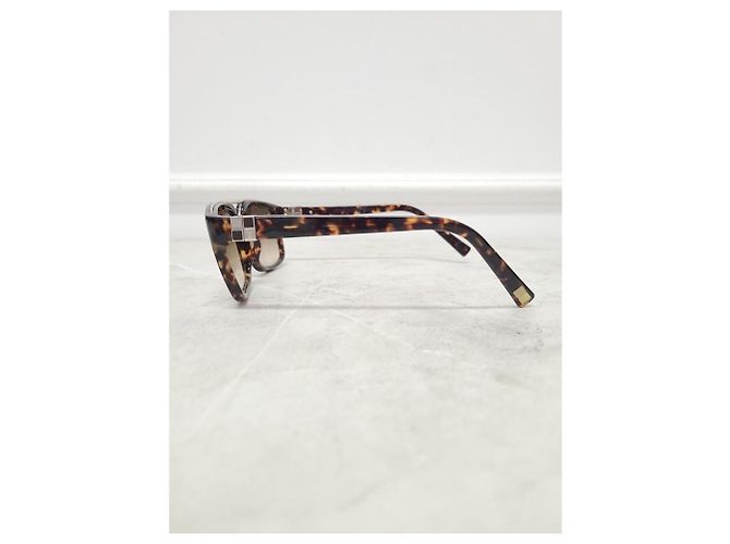 Louis Vuitton Occhiali da sole in acetato marrone con stampa leopardata e logo LV - vista 2