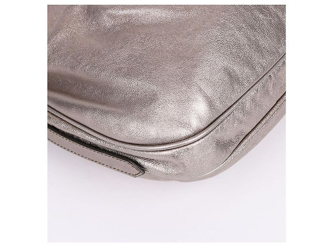 Burberry Borsa Hobo con catena beige metallizzato con logo Marrone - vista 10