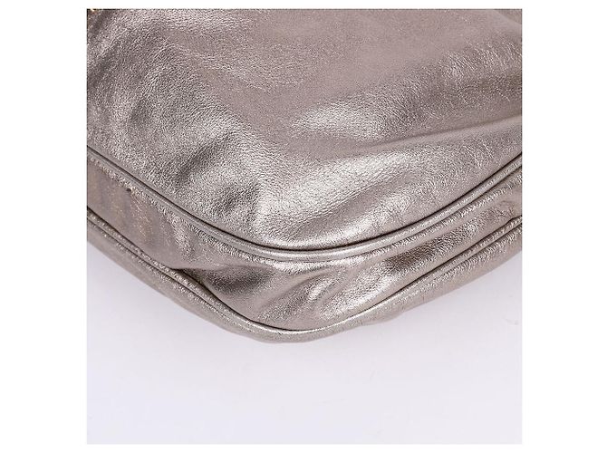 Burberry Borsa Hobo con catena beige metallizzato con logo Marrone - vista 11