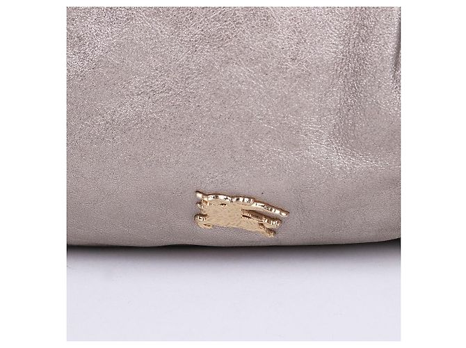 Burberry Borsa Hobo con catena beige metallizzato con logo Marrone - vista 3