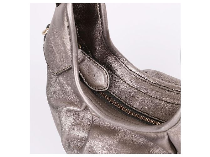 Burberry Borsa Hobo con catena beige metallizzato con logo Marrone - vista 7