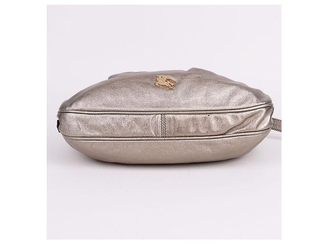 Burberry Borsa Hobo con catena beige metallizzato con logo Marrone - vista 9