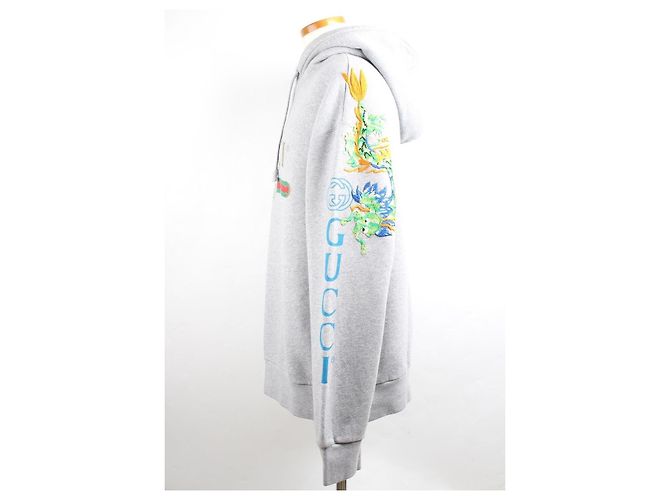 Gucci Moletom com bordado de dragão Edição Limitada Prata - vista 2