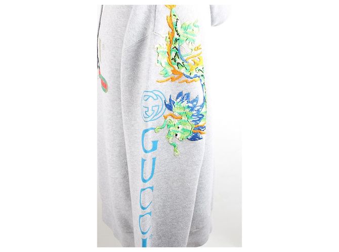 Gucci Moletom com bordado de dragão Edição Limitada Prata - vista 4