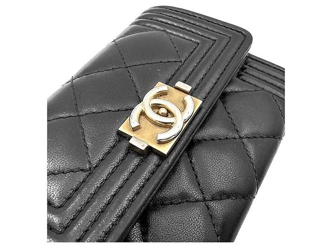 Chanel Portafoglio Boy in agnello Nero - vista 5