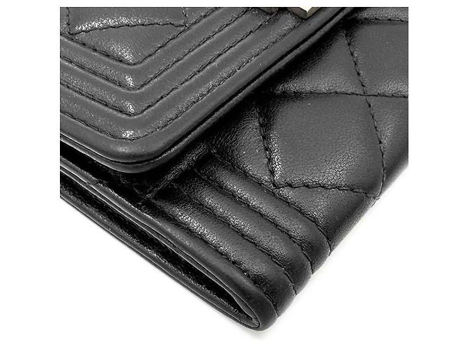 Chanel Portafoglio Boy in agnello Nero - vista 6