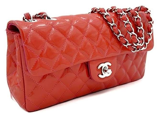 Chanel Borsa Baguette in vernice Rosso - vista 3