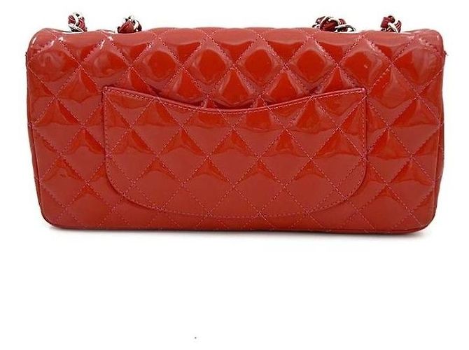 Chanel Borsa Baguette in vernice Rosso - vista 4