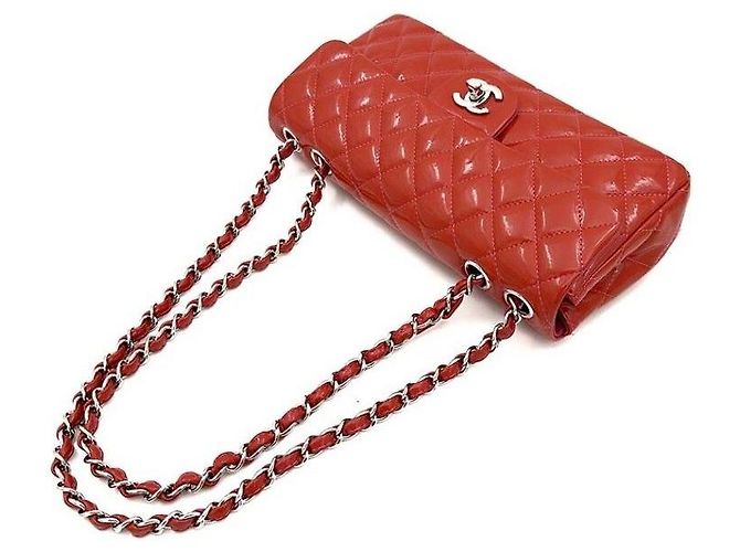 Chanel Borsa Baguette in vernice Rosso - vista 5
