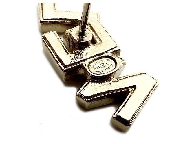 Chanel Brincos Logo Crystal Dourado - vista 4