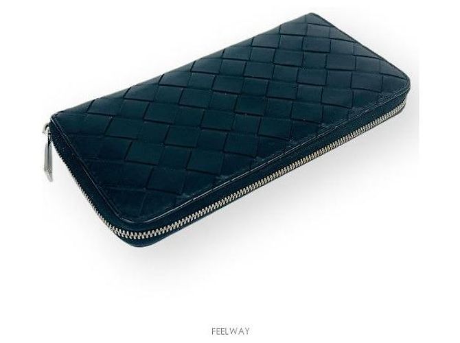 Bottega Veneta Portafoglio lungo con zip nero e bordo argento - vista 4
