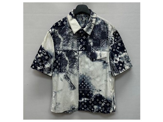 Louis Vuitton Camicia in denim Monogram Bandana Indigo Blu - vista 2