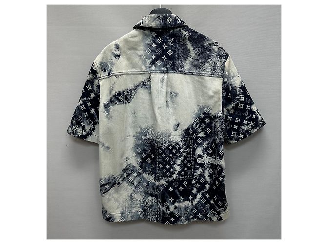 Louis Vuitton Camicia in denim Monogram Bandana Indigo Blu - vista 5