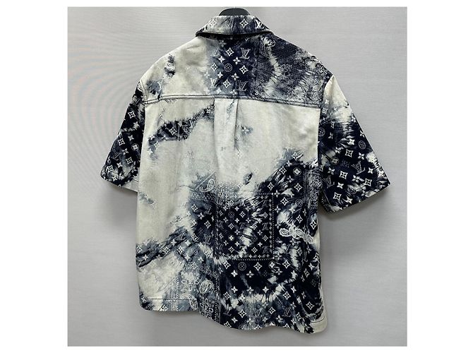 Louis Vuitton Camicia in denim Monogram Bandana Indigo Blu - vista 6