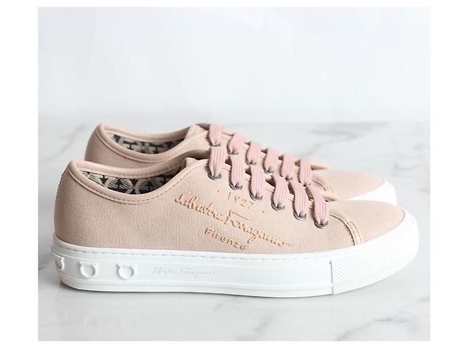 Salvatore Ferragamo Canvas Logo Sneaker Pink - Ansicht 5