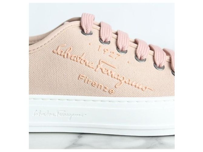 Salvatore Ferragamo Canvas Logo Sneaker Pink - Ansicht 7