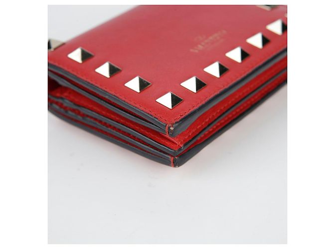 Valentino Cartera compacta Rockstud en piel roja - vista 12