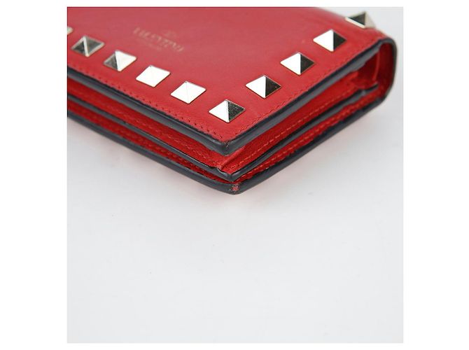 Valentino Cartera compacta Rockstud en piel roja - vista 13