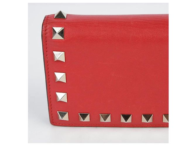 Valentino Cartera compacta Rockstud en piel roja - vista 14
