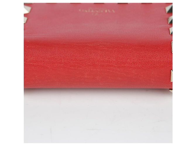 Valentino Cartera compacta Rockstud en piel roja - vista 15