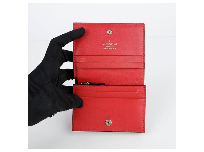 Valentino Cartera compacta Rockstud en piel roja - vista 19