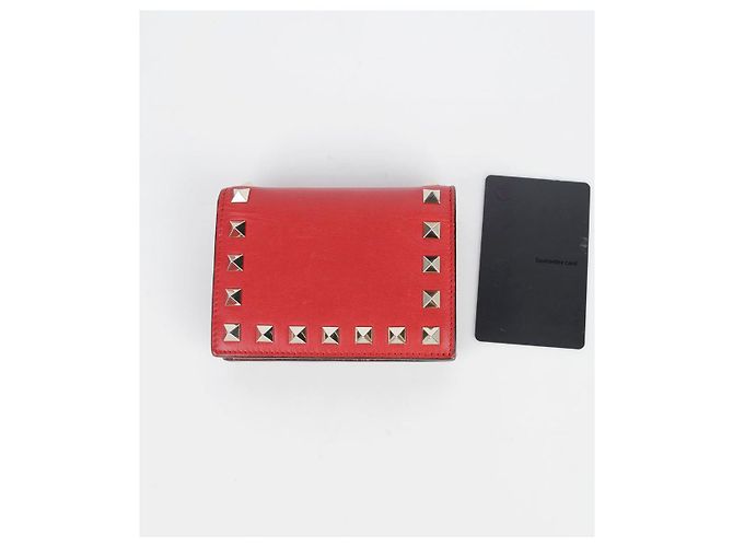 Valentino Cartera compacta Rockstud en piel roja - vista 21