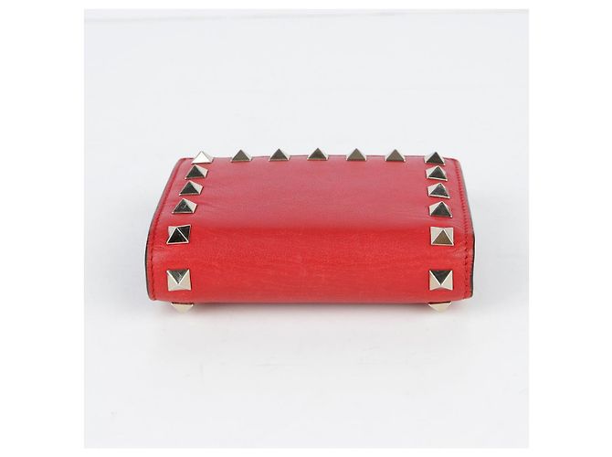 Valentino Cartera compacta Rockstud en piel roja - vista 4