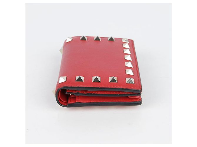 Valentino Cartera compacta Rockstud en piel roja - vista 5