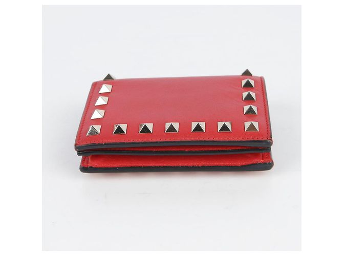 Valentino Cartera compacta Rockstud en piel roja - vista 6