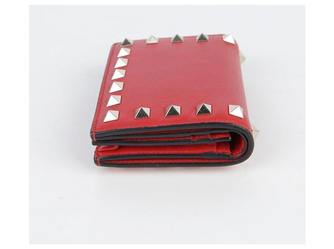 Valentino Cartera compacta Rockstud en piel roja - vista 7