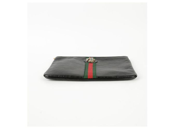 Gucci Clutch Raja Tiger Head in pelle nera Nero - vista 4
