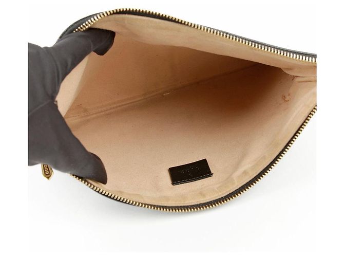 Gucci Clutch Raja Tiger Head in pelle nera Nero - vista 6