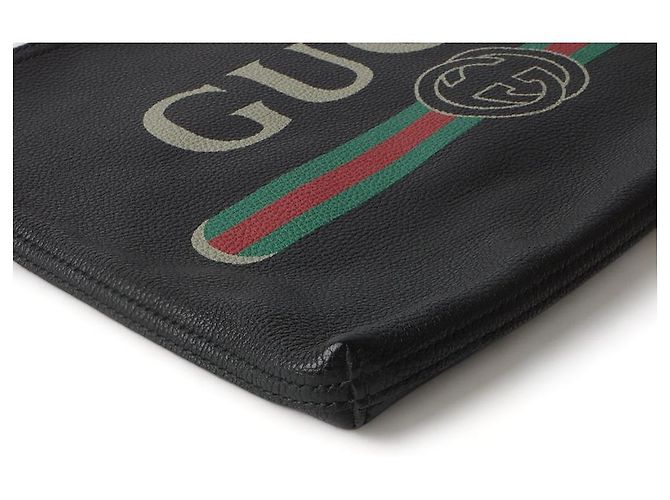 Gucci Clutch Portfolio Logo Nero - vista 4