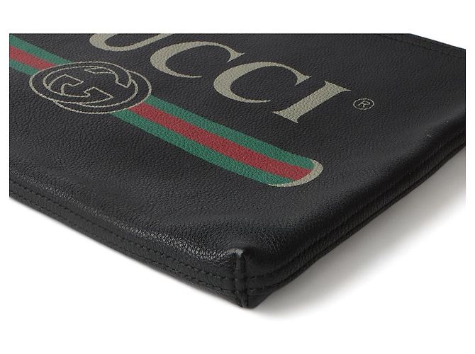 Gucci Clutch Portfolio Logo Nero - vista 5