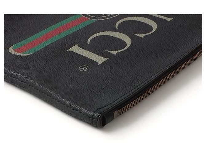 Gucci Clutch Portfolio Logo Nero - vista 6