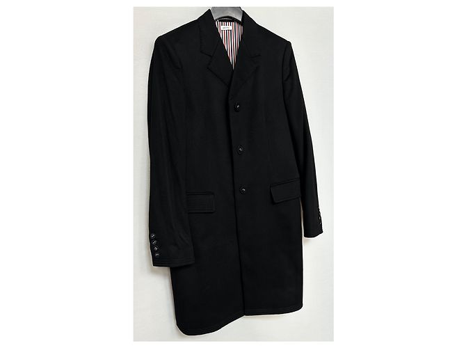 Thom Browne Abrigo Chesterfield con abertura trasera de cachemira Plata - vista 3