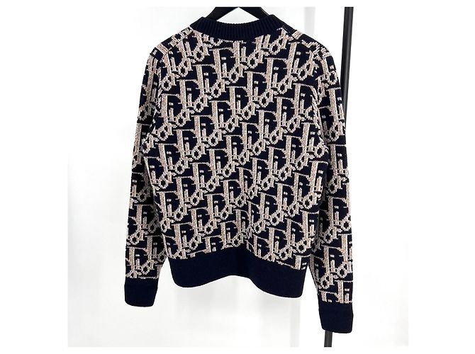 Dior Pull en maille jacquard Oblique Bleu - vue 3