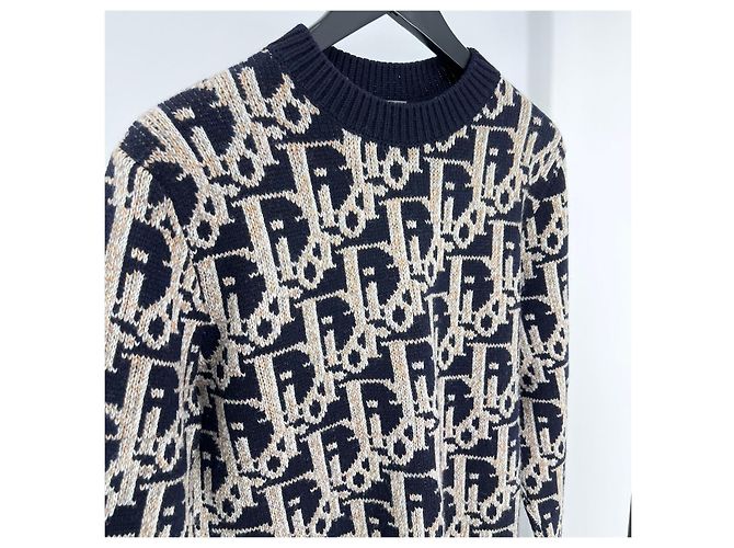 Dior Pull en maille jacquard Oblique Bleu - vue 4