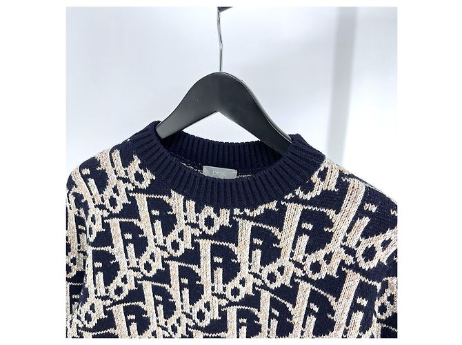 Dior Pull en maille jacquard Oblique Bleu - vue 5