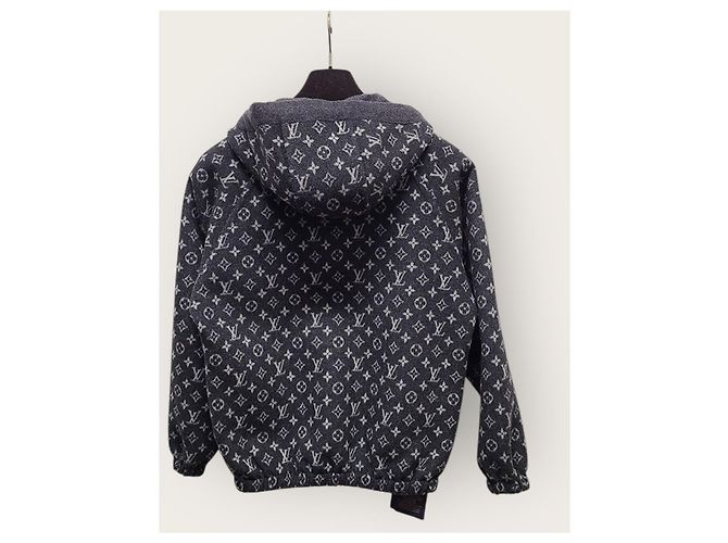 Louis Vuitton Giacca con cappuccio in jacquard monogrammato reversibile Marrone - vista 4