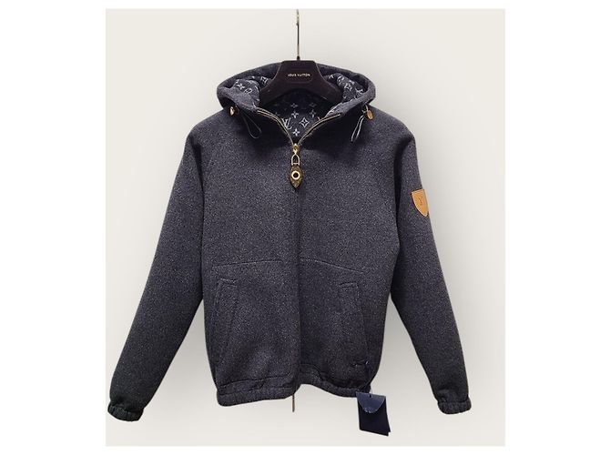Louis Vuitton Giacca con cappuccio in jacquard monogrammato reversibile Marrone - vista 5