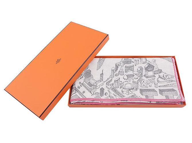 Hermès Xale Cavalier Branco - vista 2