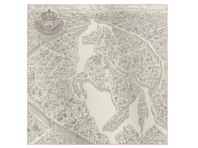 Hermès Xale Cavalier Branco - vista 4