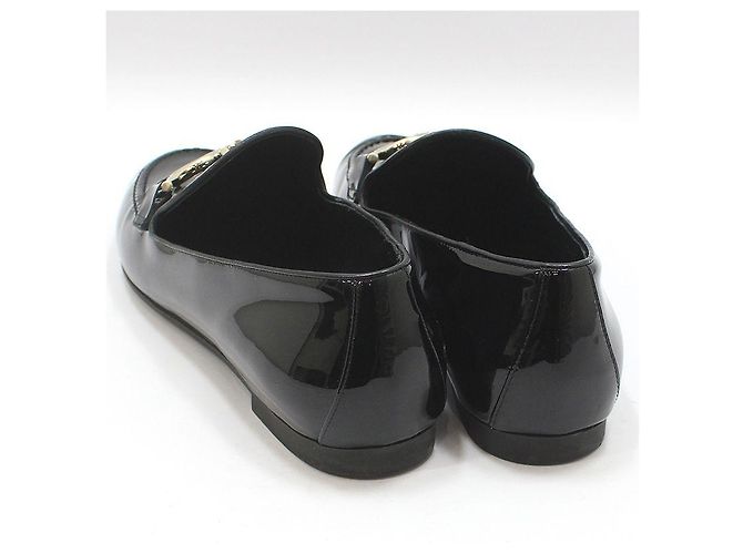 Salvatore Ferragamo Mocassini Black Patent Tri-Glio Gold Gancini Nero - vista 5