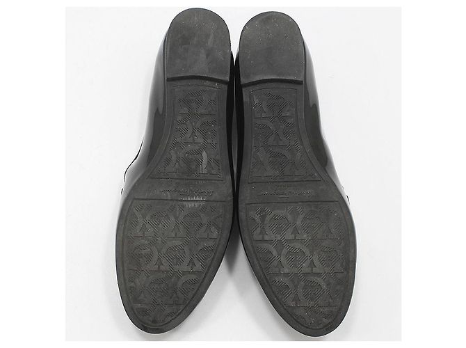 Salvatore Ferragamo Mocassini Black Patent Tri-Glio Gold Gancini Nero - vista 6