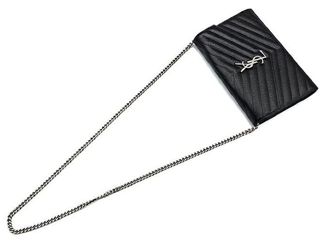 Saint Laurent Borsa a tracolla Cassandra Monogram Chain Nero - vista 4