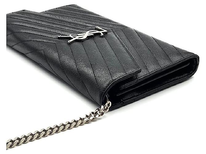 Saint Laurent Borsa a tracolla Cassandra Monogram Chain Nero - vista 5