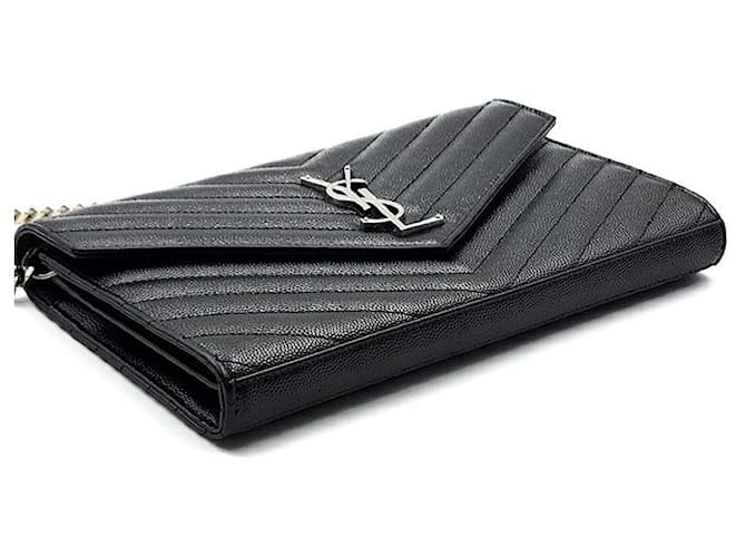 Saint Laurent Borsa a tracolla Cassandra Monogram Chain Nero - vista 6
