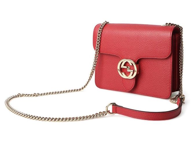 Padlock Gucci Borsa a tracolla con catena intrecciata Rosso - vista 2