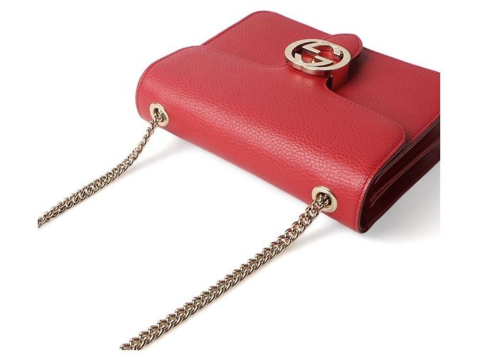 Padlock Gucci Borsa a tracolla con catena intrecciata Rosso - vista 4